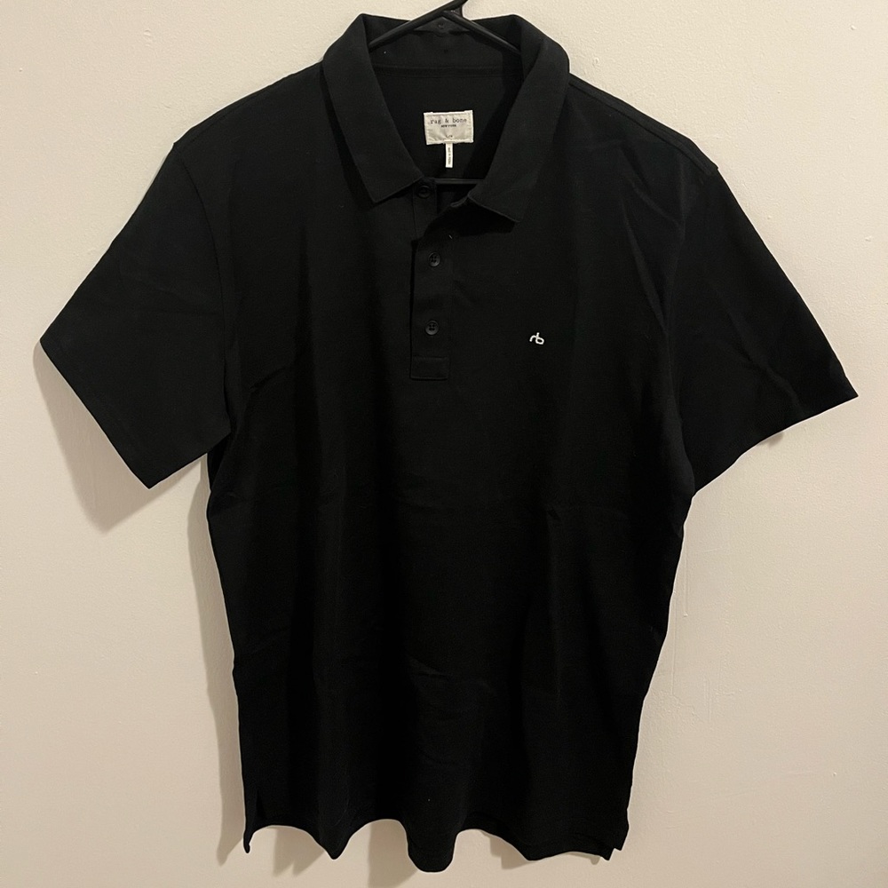 Rag & Bone Mens Polo - Black Large